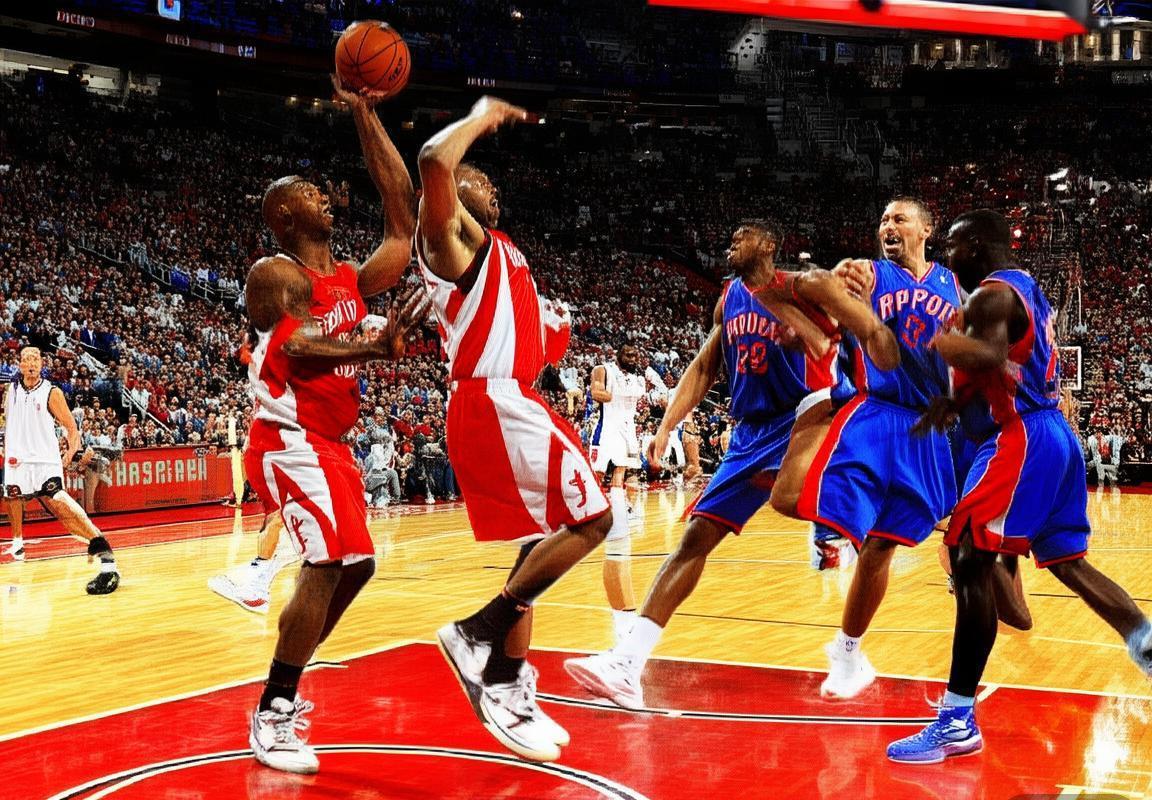 2004年NBA火箭猛龙经典对决：姚麦内线制胜，卡特反击如潮